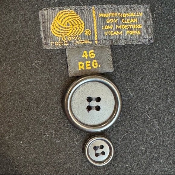 London Fog Men’s Long Wool Coat Black Double Breasted - Picture 15 of 17